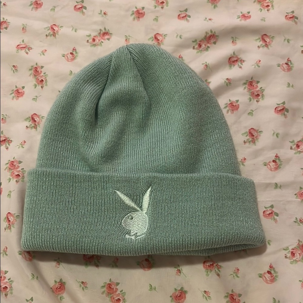 PlayBoy Bunny Pacsun Green Beanie with Embroidered Logo